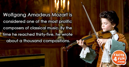 
Wolfgang Amadeus Mozart is considered one of the most prolific composers of classical music. By the