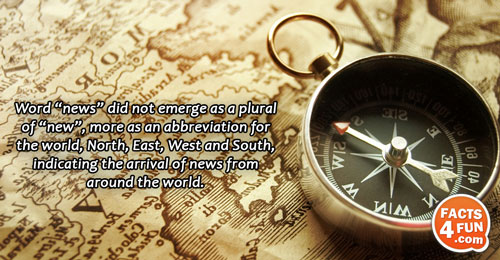 Word “news” did not emerge as a plural of “new”, more as an abbreviation for the