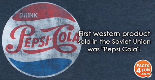 
First western product sold in the Soviet Union was Pepsi Cola.