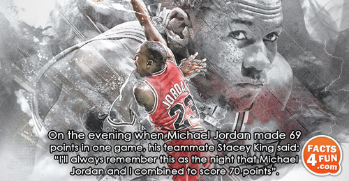 On the evening when Michael Jordan made 69 points in one game, his teammate Stacey King