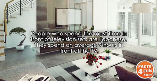 People who spend the most time in front of television sets are Japanese. They spend on