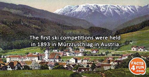 The first ski competitions were held in 1893 in Mürzzuschlag in Austria. 
