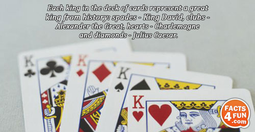 Each king in the deck of cards represent a great kind from history: spades - King