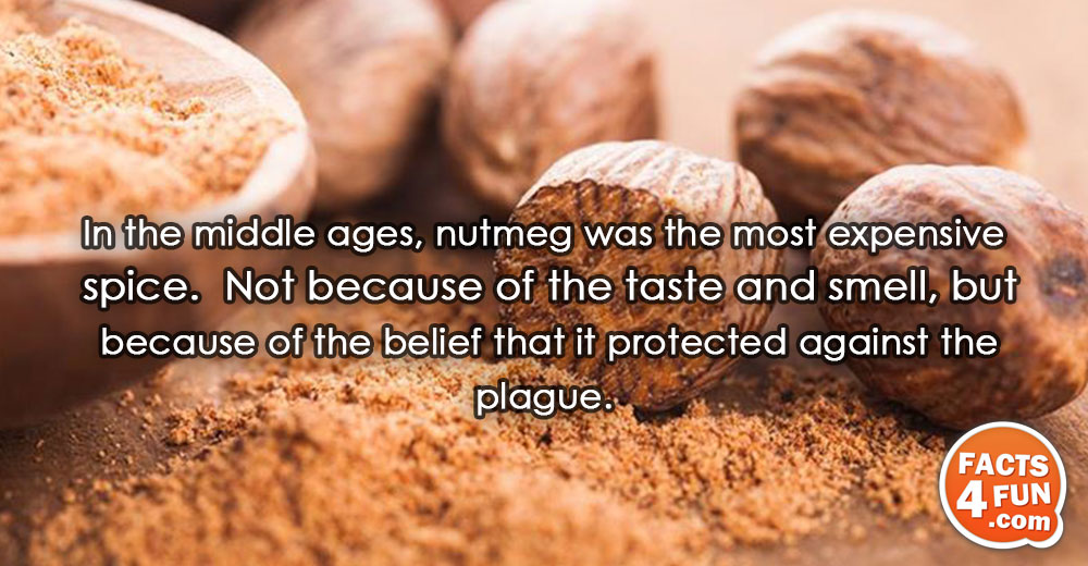 
In the middle ages, nutmeg was the most expensive spice. Not because of the taste and