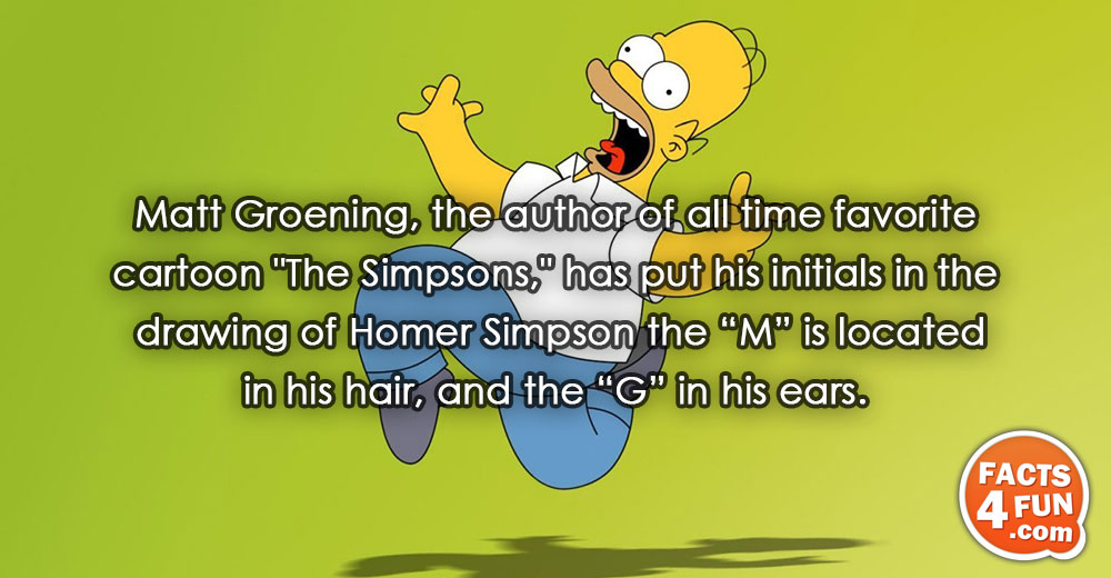 
Matt Groening, the author of all time favorite cartoon The Simpsons, has put his initials in