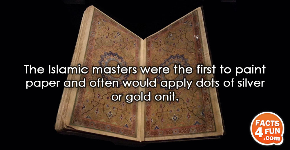 
The Islamic masters were the first to paint paper and often would apply dots of silver