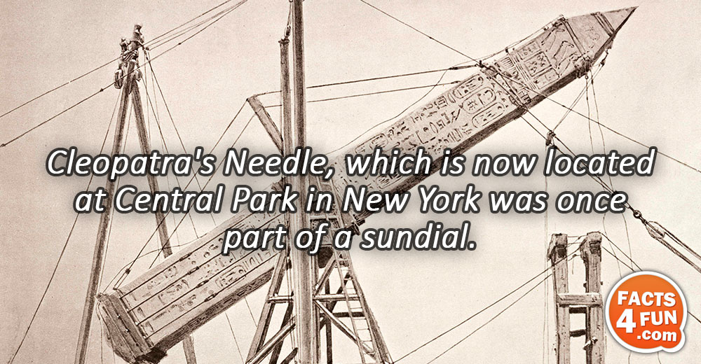 Cleopatra's Needle, which is now located at Central Park in New York was once part of