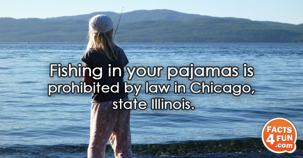 Fishing in your pajamas is prohibited by law in Chicago, state Illinois.